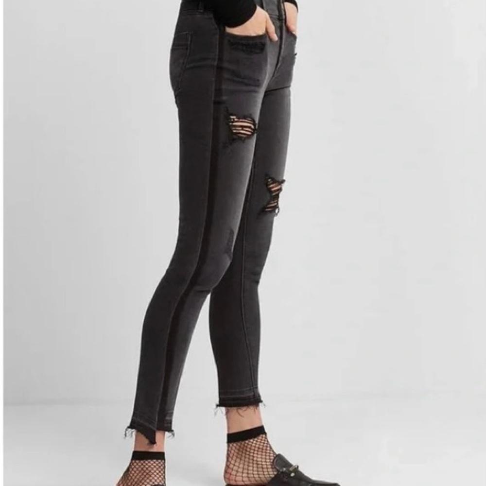 Express Black Distressed Jeans